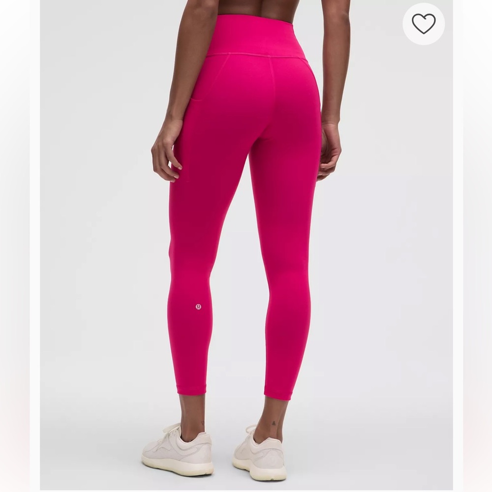 Lululemon Raspberry Leggings Wunderunder with pockets - Picture 2 of 8